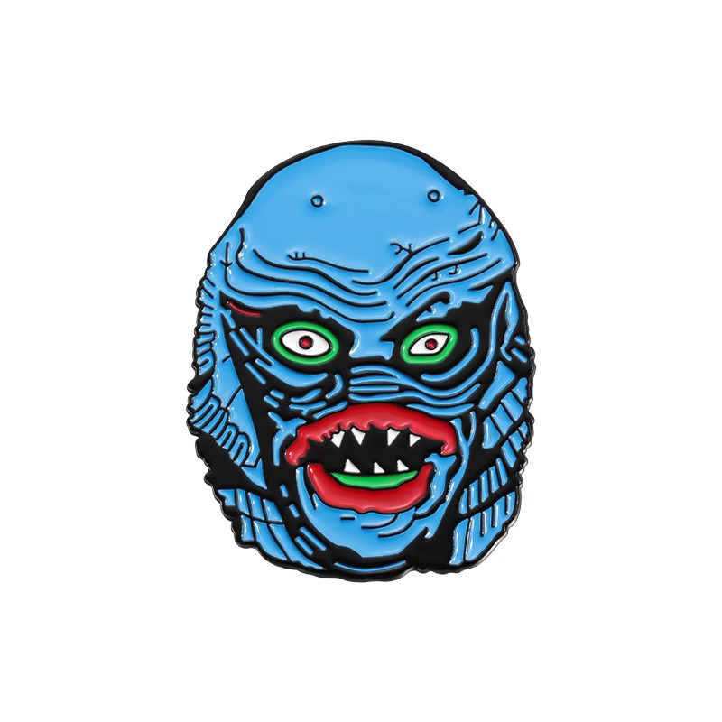 Classic Monster Character Badge Collection Set: Frankenstein, Monster, Werewolf, Alien, Zombie