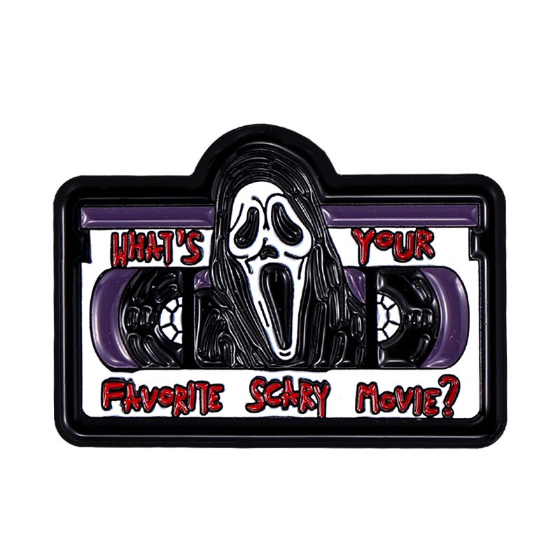 Punk Metal Dark Style Skull Series Alloy Badge Brooch - Fusion of Tape Fries & Flower Elements Halloween Special Accessory Delicate Emblem