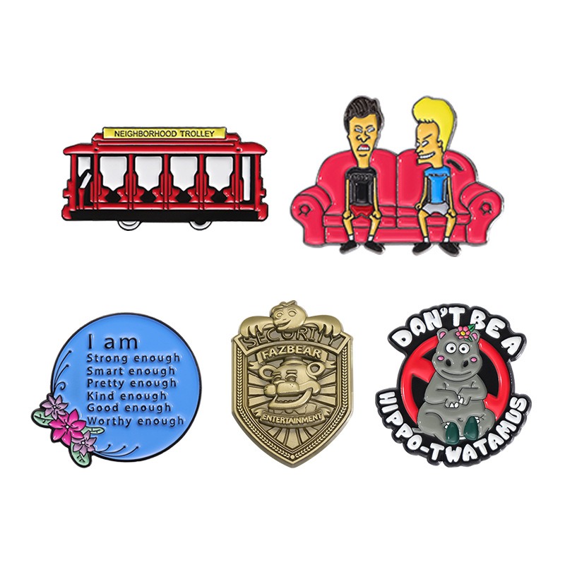 Unique Vintage-Style Medal Featuring Cartoon Characters/Hippo/Car Designs, Elegant Scarf Clip for Secure Fit and Anti-Slip