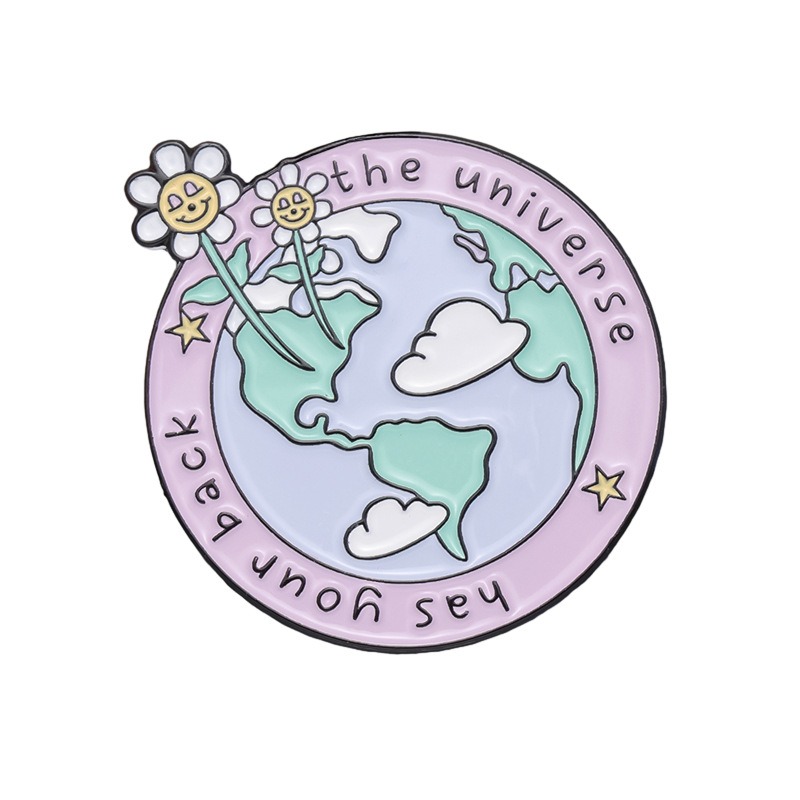 Hot-selling Cartoon Love Heart Earth Cute Milk Carton Design Multi-style Combination Cartoon Metal Pin Badges