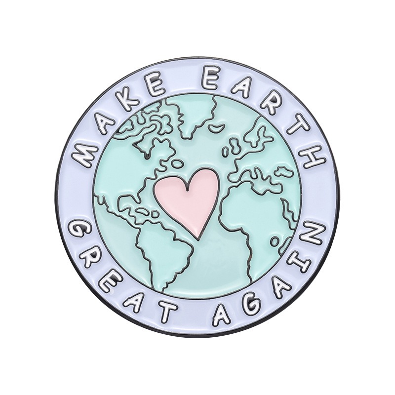 Hot-selling Cartoon Love Heart Earth Cute Milk Carton Design Multi-style Combination Cartoon Metal Pin Badges