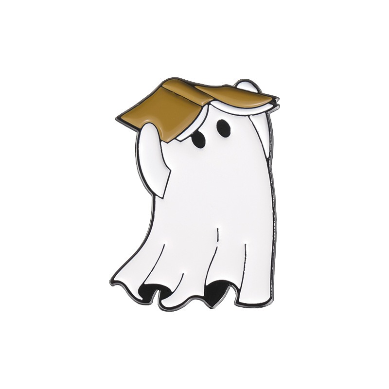 Creative Cartoon Halloween Ghost Tombstone Design Alloy Brooch, Unique Pin Badge, Metal Decorative Accessory