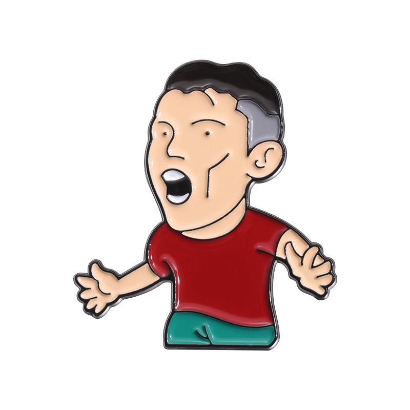 Cartoon Character Footballer Series Souvenir Pin Badge, Unique Versatile Decorative Accessory Brooch