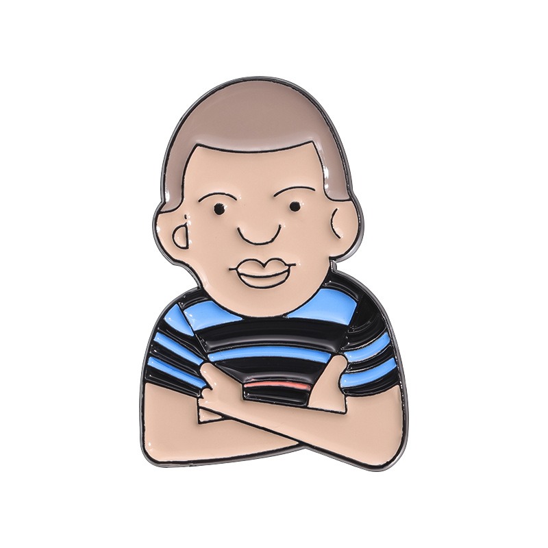 Cartoon Character Footballer Series Souvenir Pin Badge, Unique Versatile Decorative Accessory Brooch