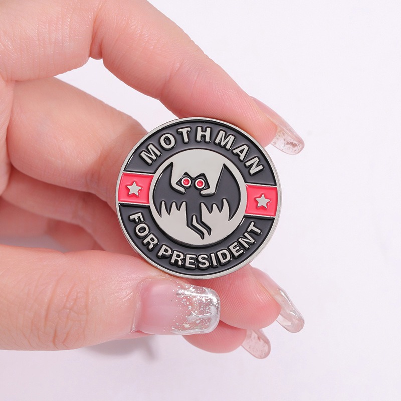 Halloween Cartoon Geometric Shape Black Red-eyed Bat Playful Design Creative Alloy Enamel Pin Brooch