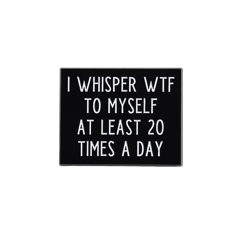 New Cartoon Geometric Frame English Text Unique Pin Badge, Metal Fun Accessory Lapel Pin