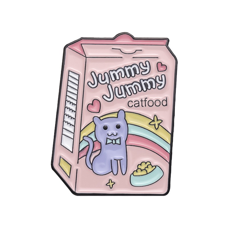 Hot-selling Cartoon Love Heart Earth Cute Milk Carton Design Multi-style Combination Cartoon Metal Pin Badges