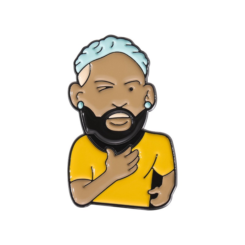 Cartoon Character Footballer Series Souvenir Pin Badge, Unique Versatile Decorative Accessory Brooch