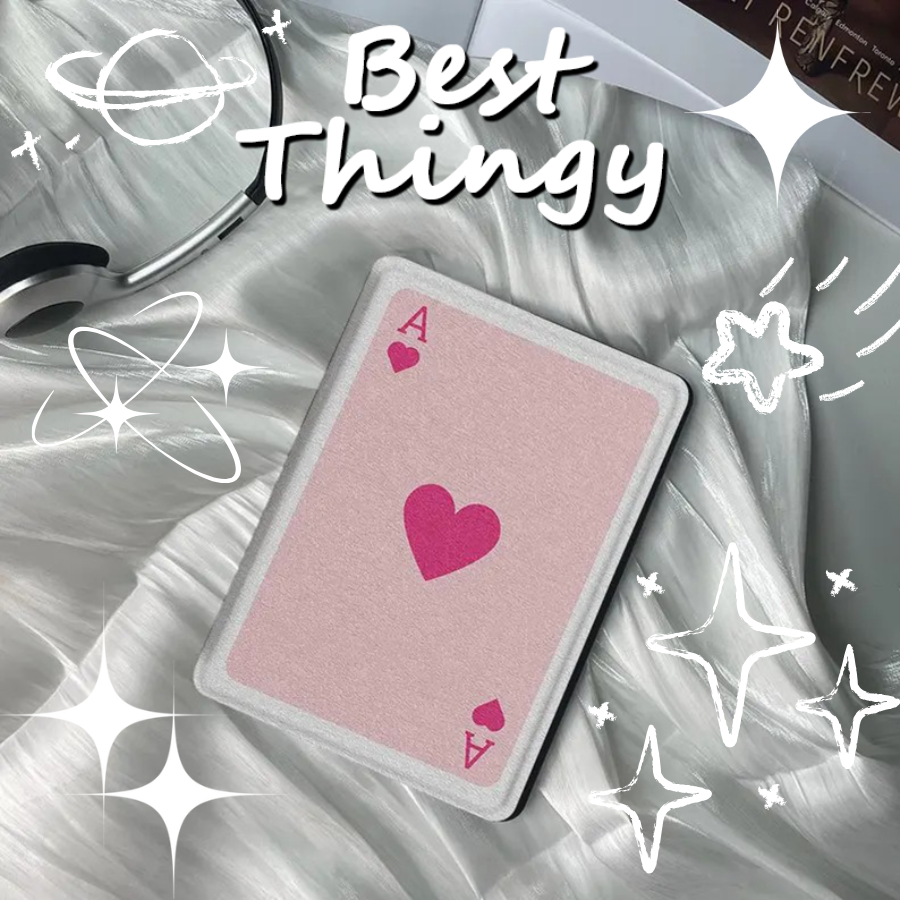 Pink Heart Ace Pattern Kindle Case Compatible with All-New Kindle Paperwhite 11th Gen & Kindle Oasis Series 6.8