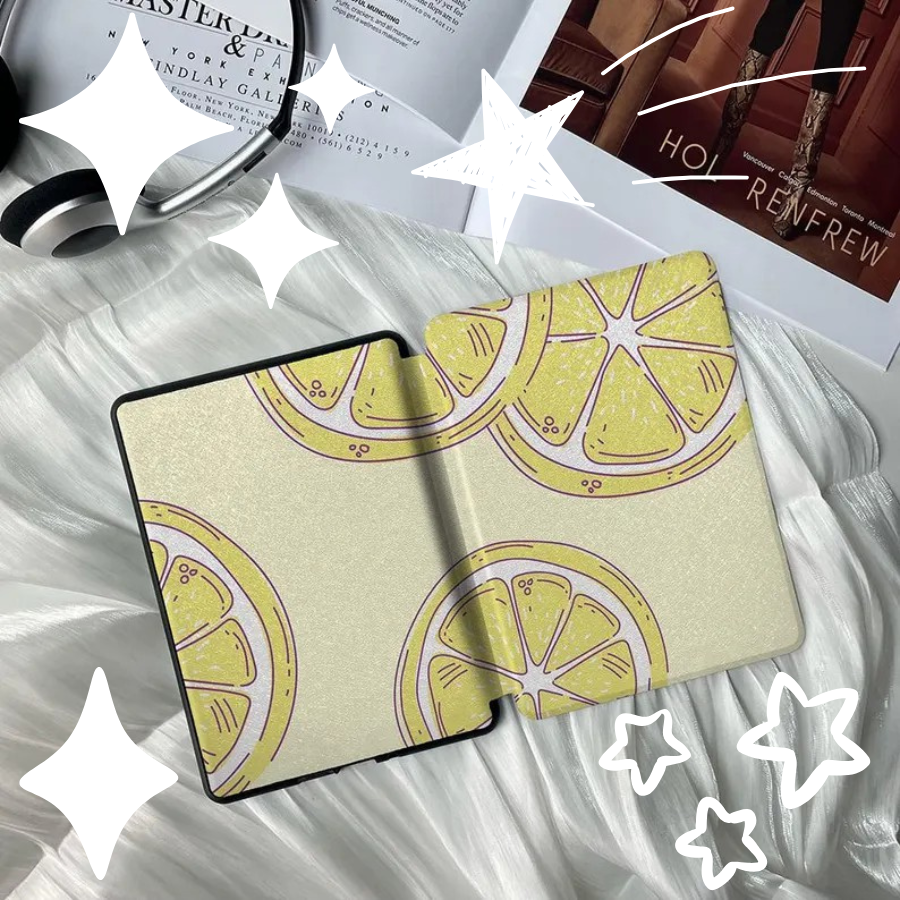 Lemon Print Minimalist Kindle Cover Compatible with All-New Kindle Paperwhite 11th Gen & Kindle Oasis Series - Personalized Gift for Her