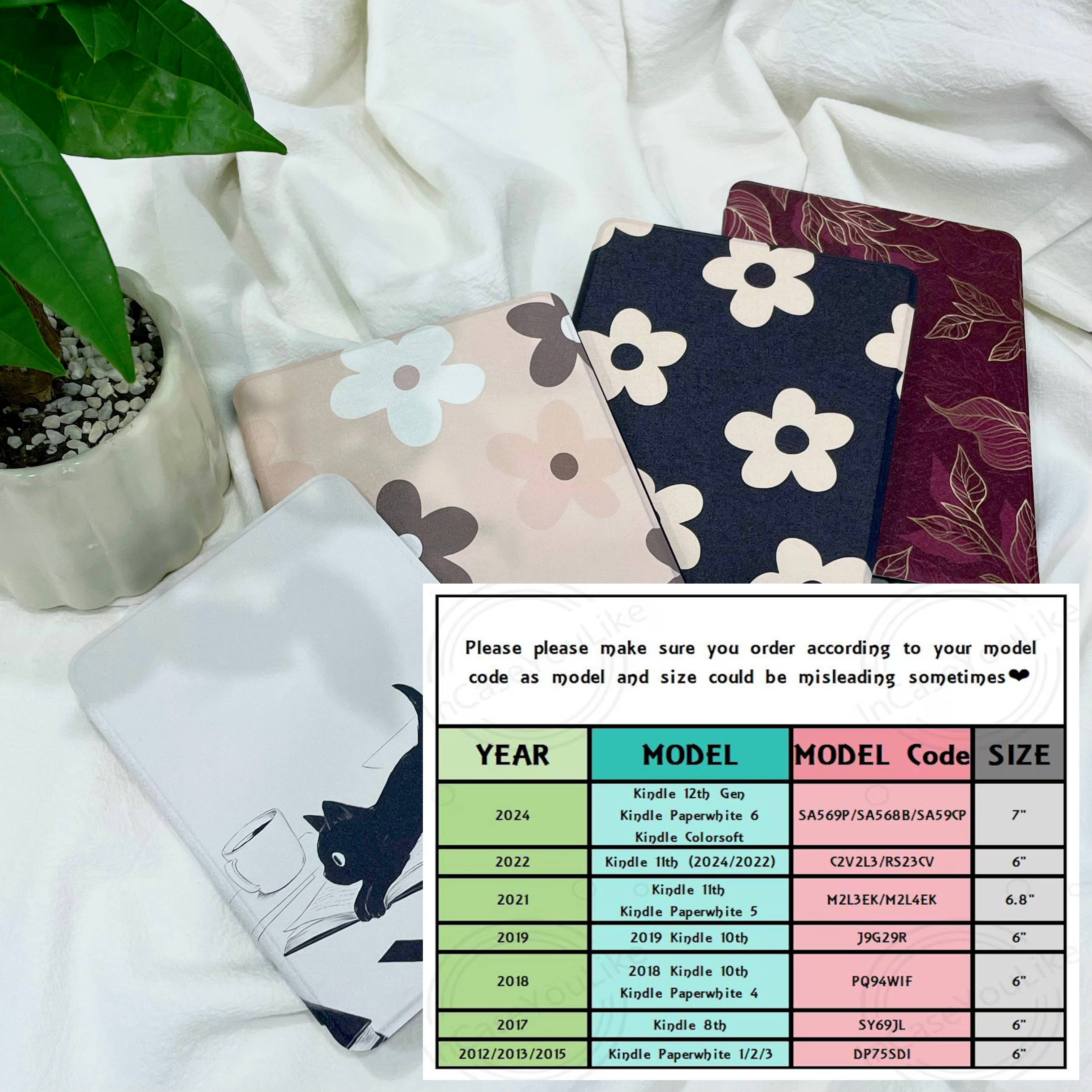 Customized Kindle Case for Kindle Paperwhite 12th Gen 2024 and All Other Models