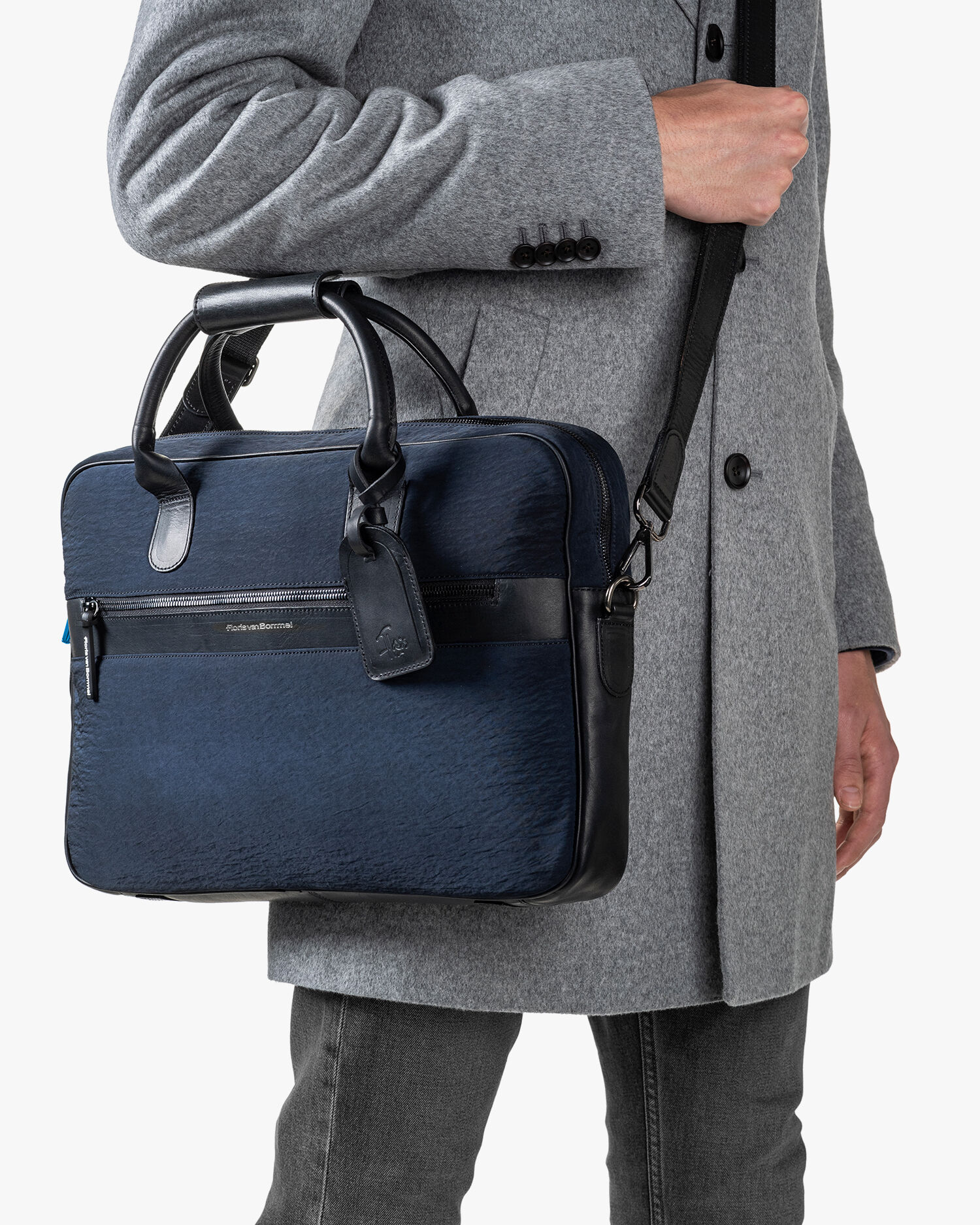 Office sleeve textile blue