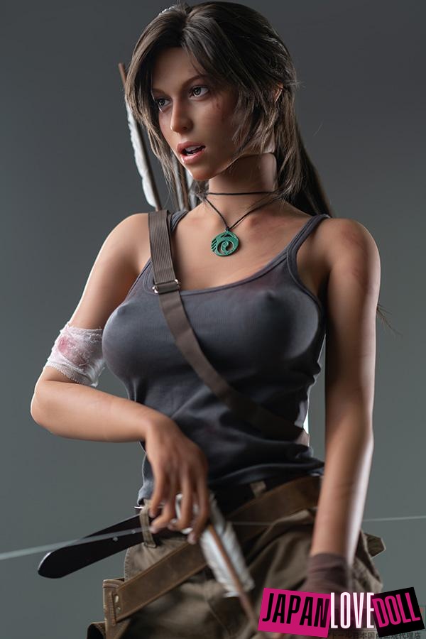 Game Lady 166cm Eカップ Lara Croft No.20ヘッド 口開閉機能付き リアルメイク付き 眉毛とまつ毛植毛あり ラブドール - JapanLoveDoll