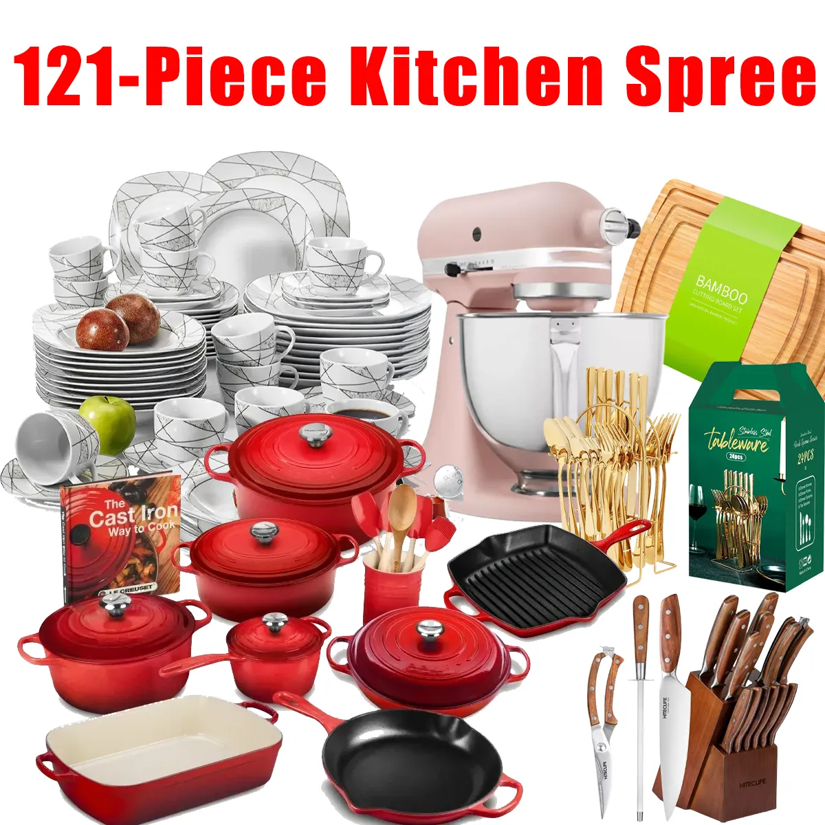 Limited-time Promotion. 121-piece Kitchen Spree. Meeting All The Needs Of The Kitchen