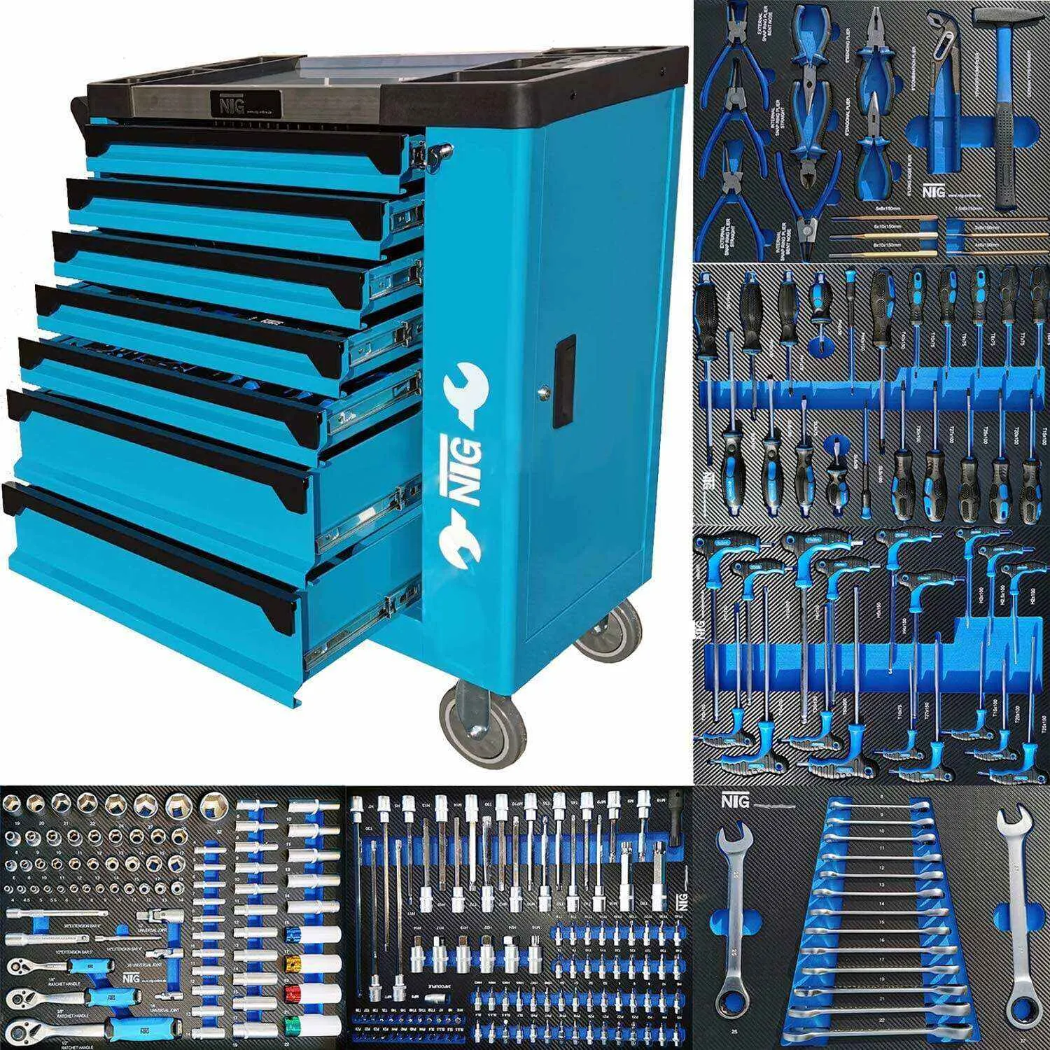 Tool Trolley. Trolley Tool Box With Tools And Foam Inserts