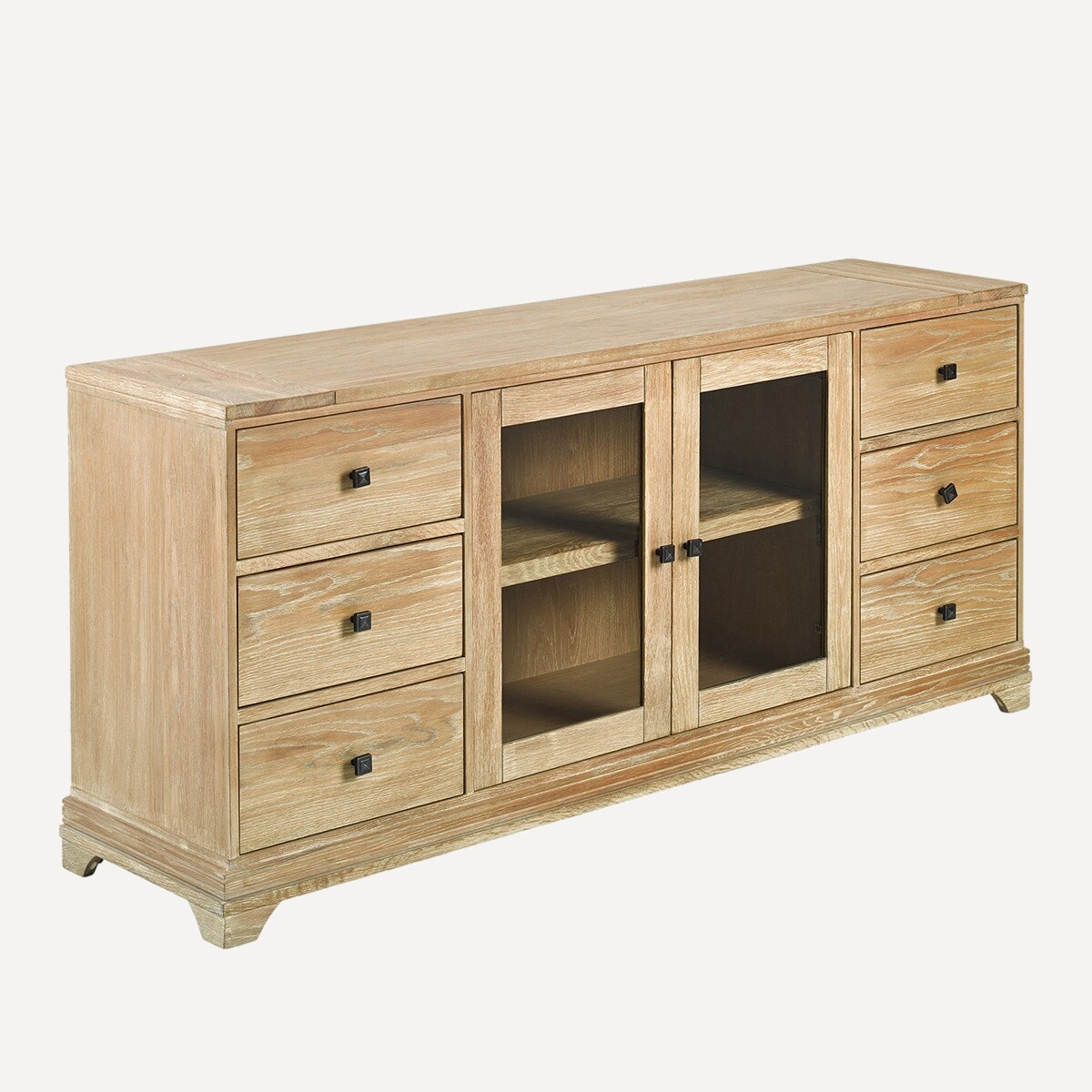 Aparador de madera de roble con 2 puertas y 6 cajones Vintage El Corte Inglés