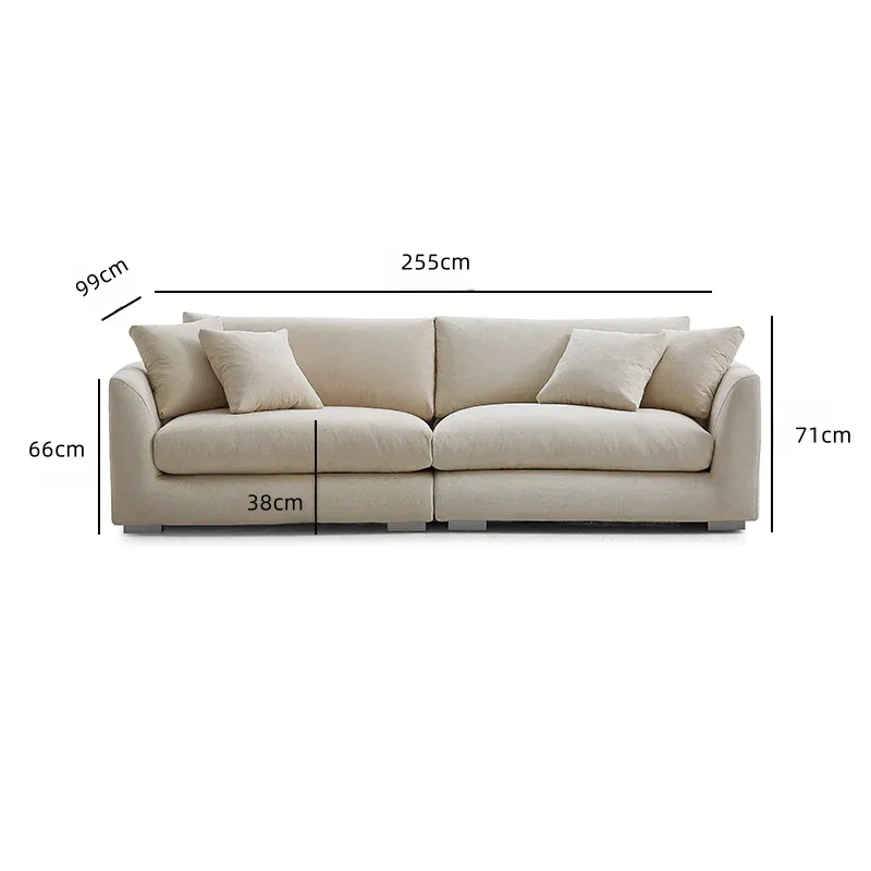 Aalto Boutique Sofá de dos plazas Beige Plume y Otomana