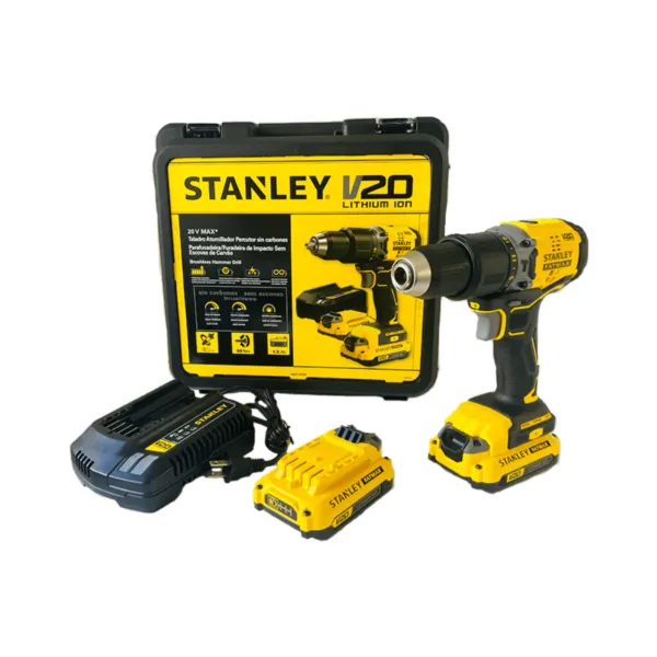 Taladro percutor a batería Brushless 13mm 20V STANLEY Fatmax SBD715C2K