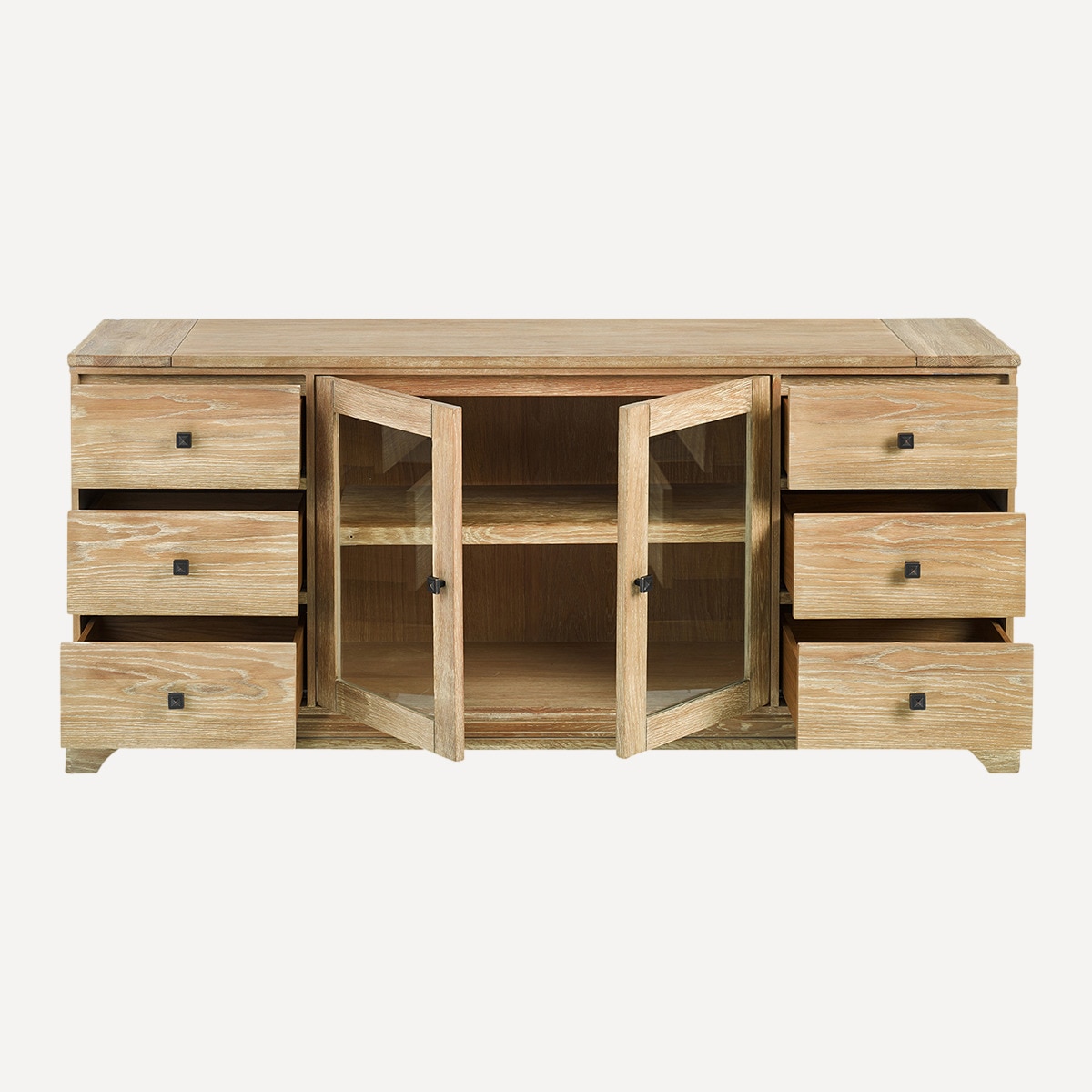 Aparador de madera de roble con 2 puertas y 6 cajones Vintage El Corte Inglés