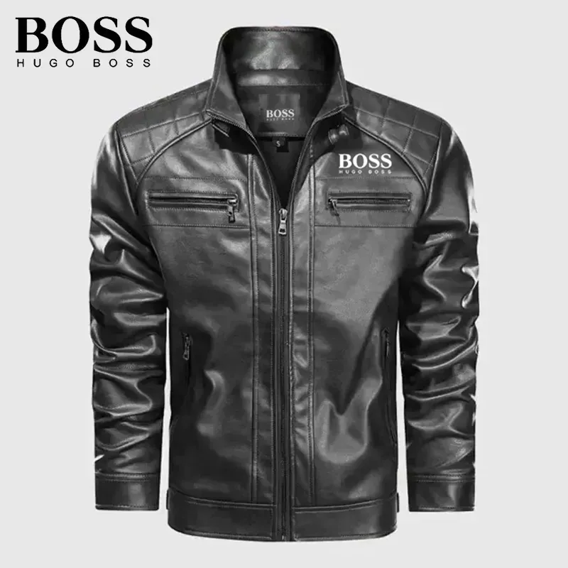 🔥BOSS 2023 Gran oferta 🔥chaqueta de cuero con cremallera vintage