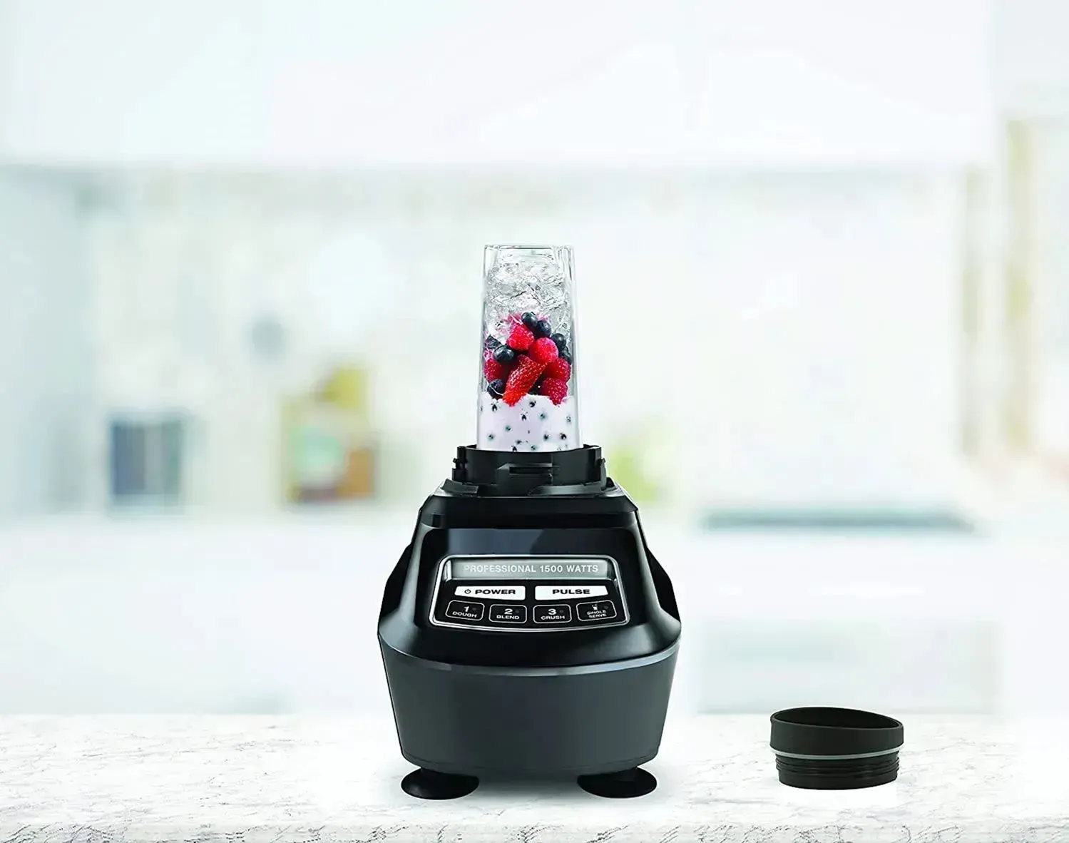 72 onzas Jarra, procesador de alimentos de 8 tazas, 16 oz. Taza individual, 1500 vatios, negra