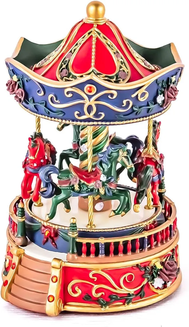 Carousel Horse Music Box for Girls, Vintage Musical Box for Women Kids Wife Mom Daughter Birthday Anniversary Valentine Play Castle in The Sky