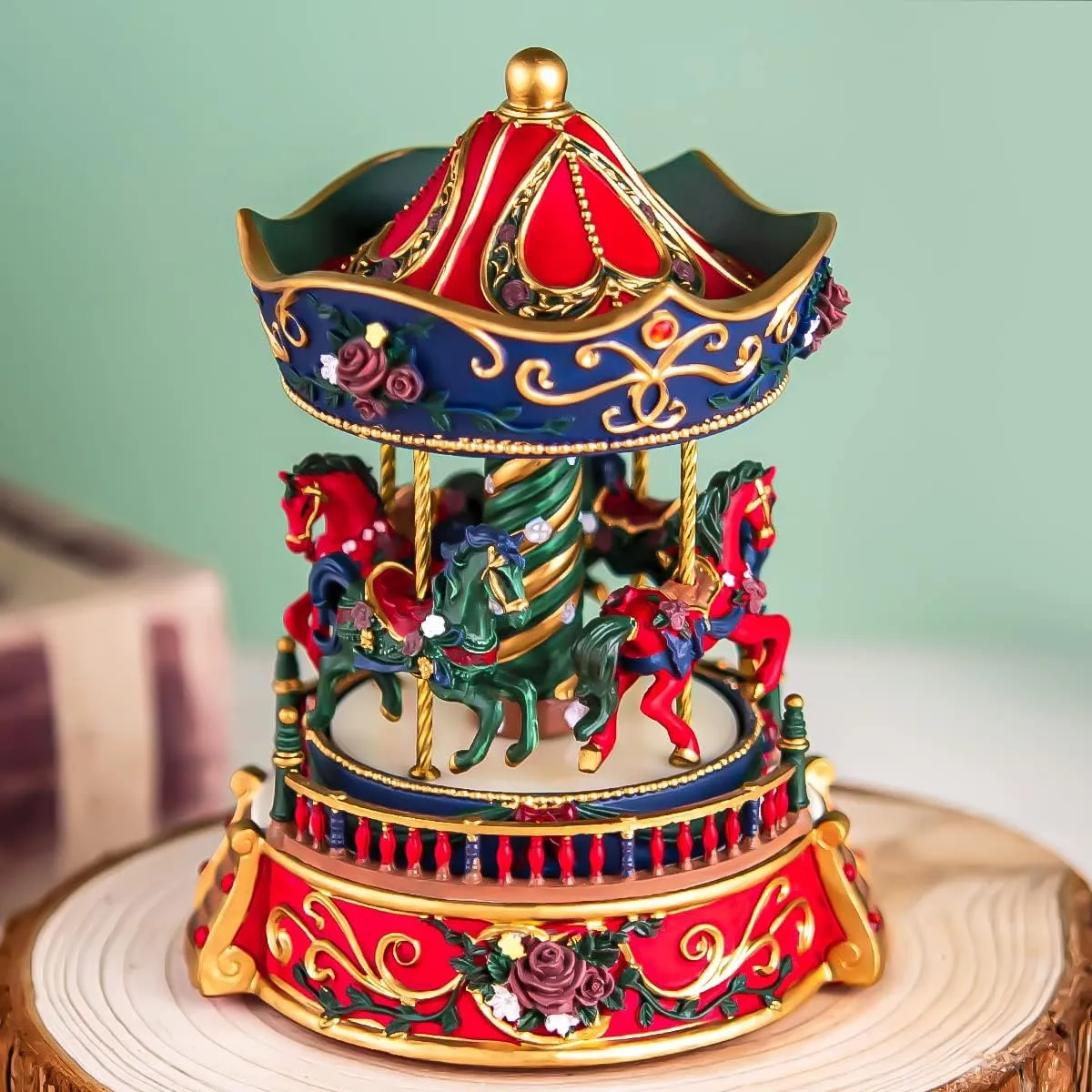 Carousel Horse Music Box for Girls, Vintage Musical Box for Women Kids Wife Mom Daughter Birthday Anniversary Valentine Play Castle in The Sky