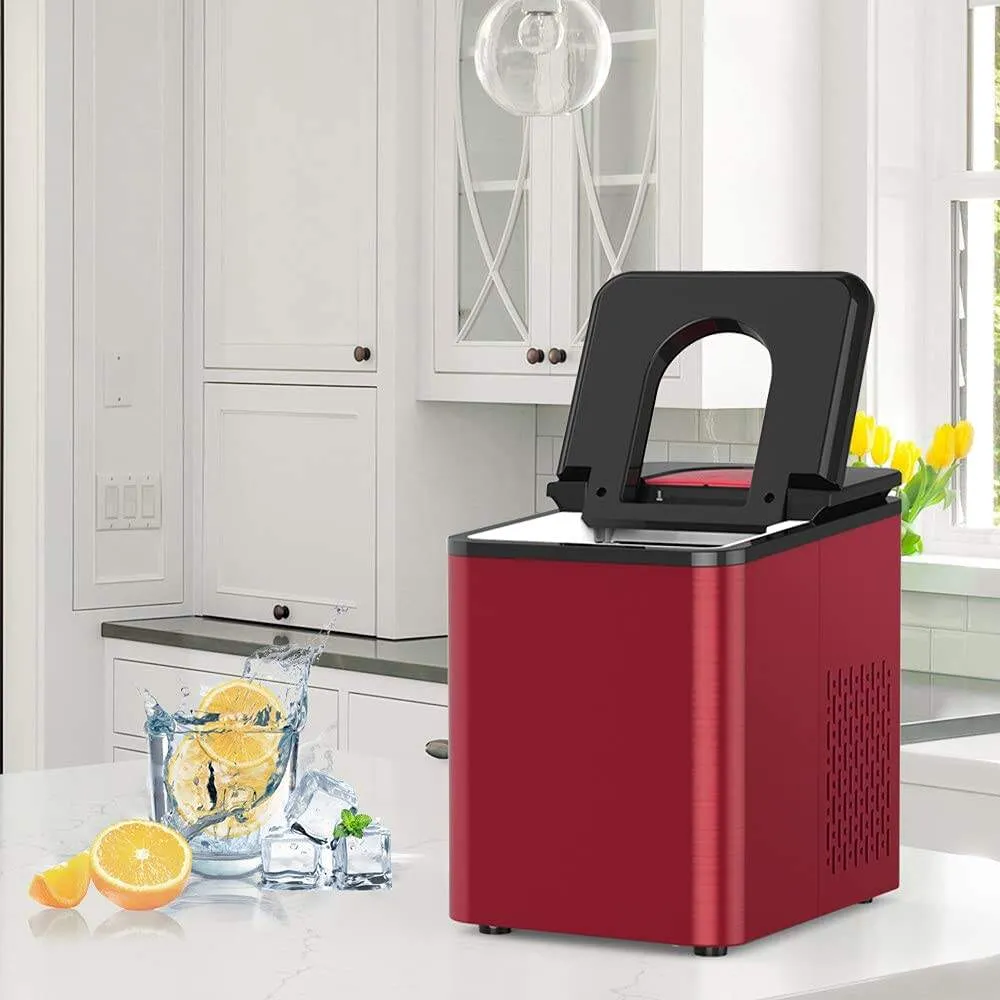 Encimera para hacer hielo. máquina portátil para hacer hielo de 27 libras en 24 horas. 9 cubitos de hielo listos en 5-7 minutos. máquina para hacer hielo con función de autolimpieza con cuchara de hielo y cesta