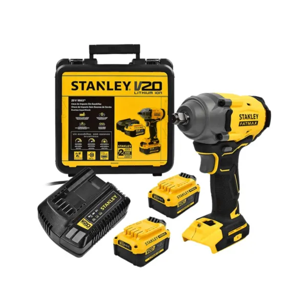 Pistola de impacto a batería Brushless 1/2′′ 20V STANLEY Fatmax SBW920M2K