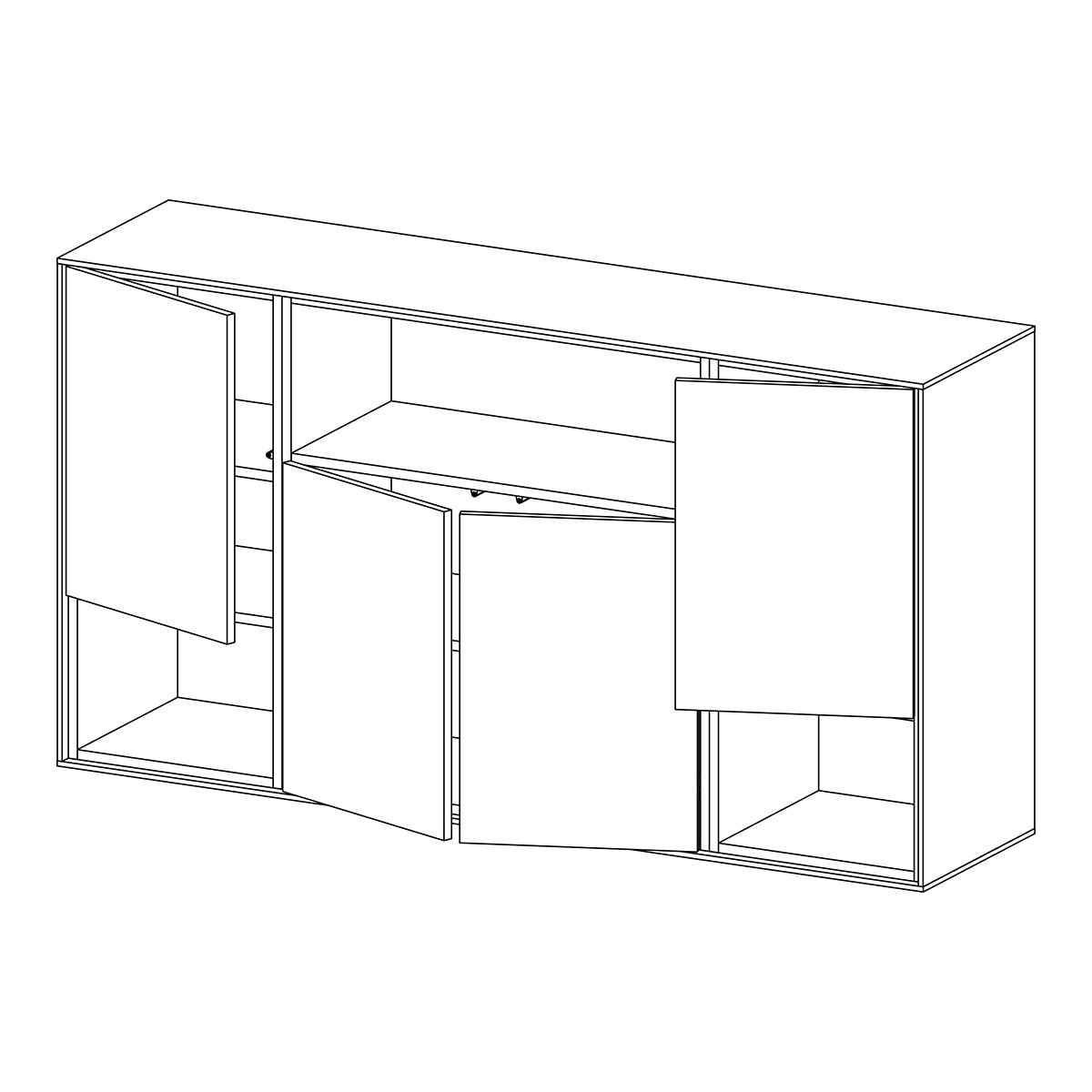 Aparador con 4 puertas y 3 huecos Evolution El Corte Inglés