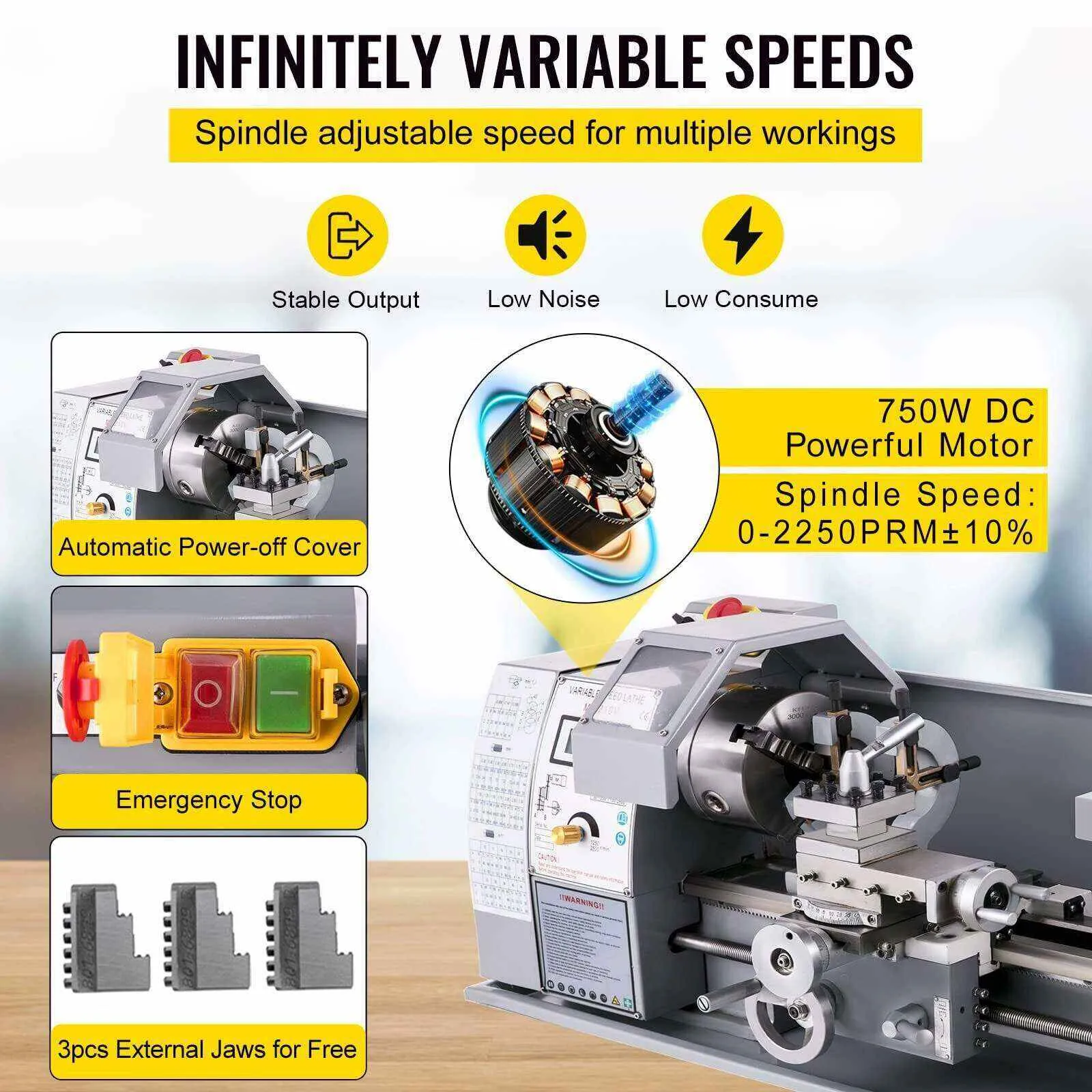 🔥Automatic Mini Metal Lathe 8