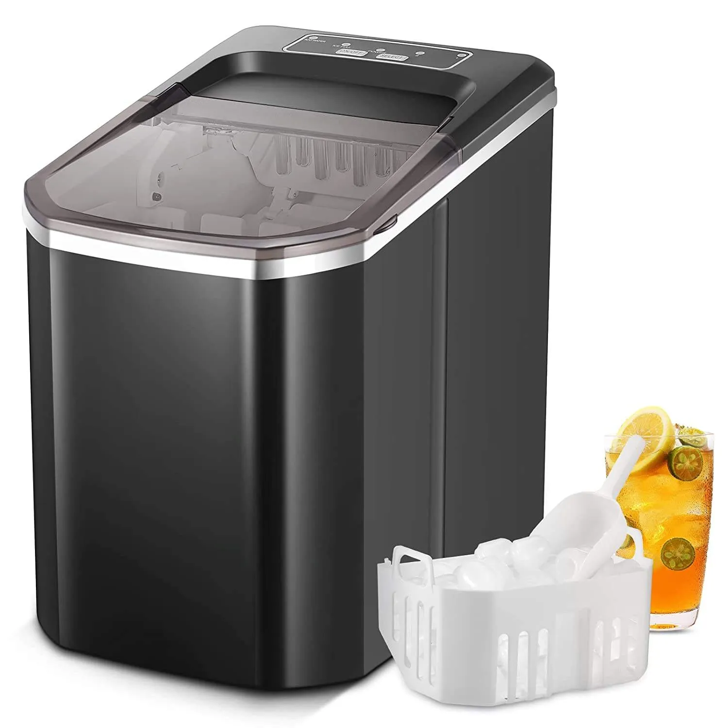 Máquina de Hielo. MTQ Maquina para Hacer Hielo 26 libras por día. Ice maker de Autolimpieza. Maquina de Hielos para Casa. Fabrica de Hielos Casera