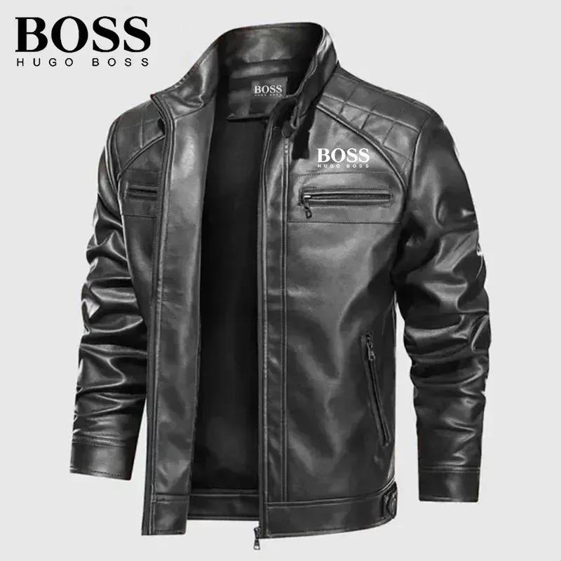 🔥BOSS 2023 Gran oferta 🔥chaqueta de cuero con cremallera vintage