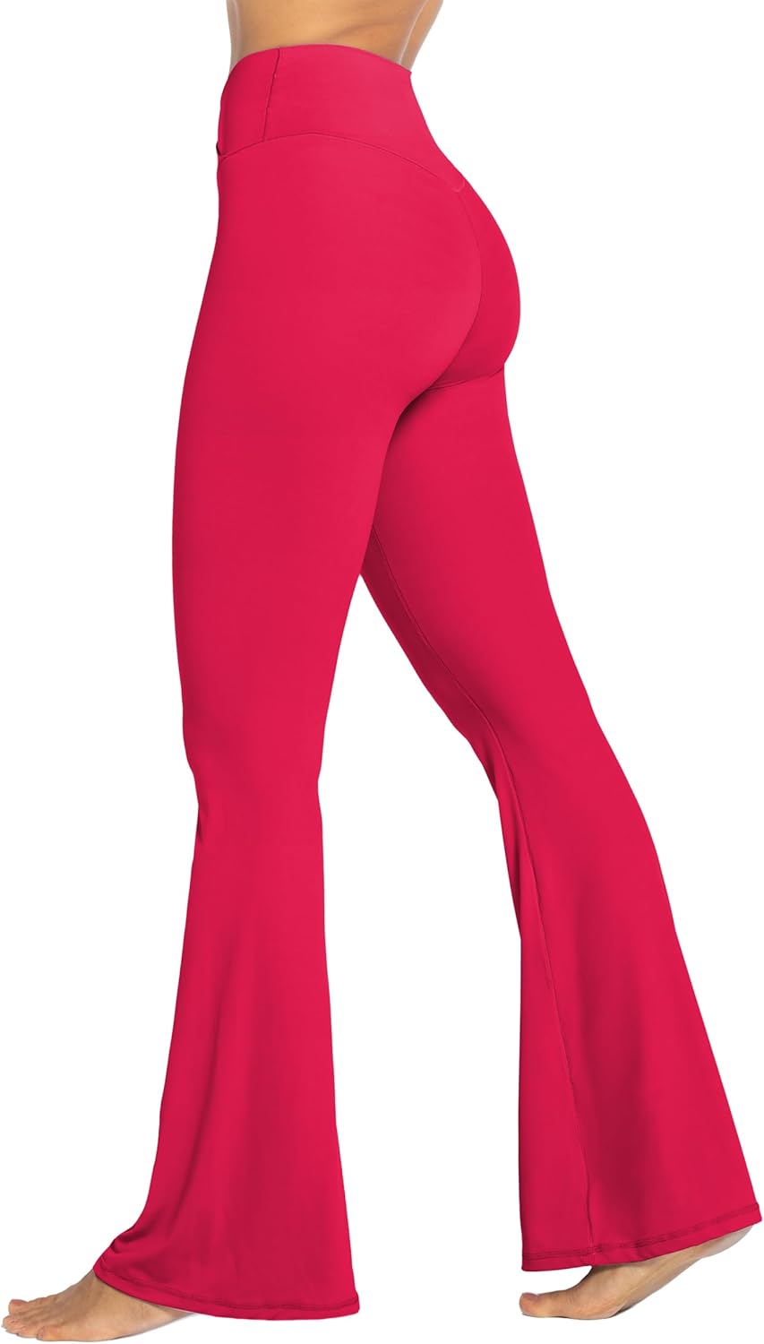 Sunzel Leggings Acampanados, Pantalones de Yoga Cruzados con Control de Abdomen, Cintura Alta y Pierna Ancha