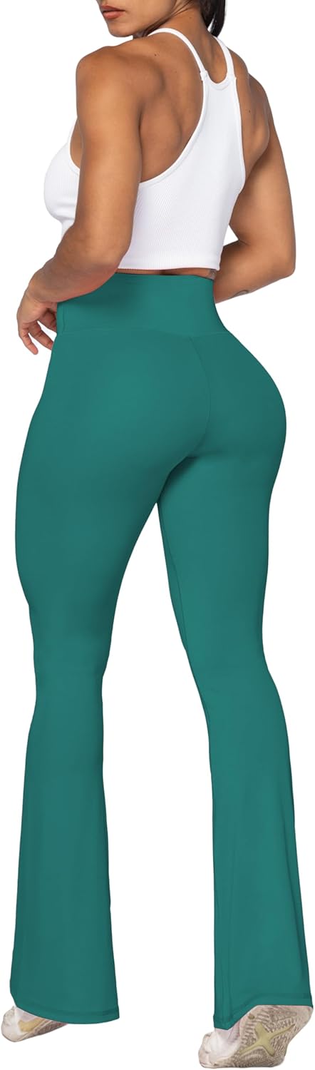 Sunzel Leggings Acampanados, Pantalones de Yoga Cruzados con Control de Abdomen, Cintura Alta y Pierna Ancha
