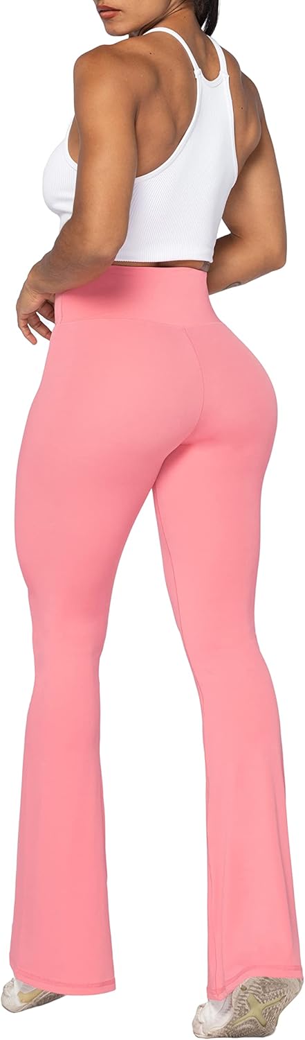 Sunzel Leggings Acampanados, Pantalones de Yoga Cruzados con Control de Abdomen, Cintura Alta y Pierna Ancha