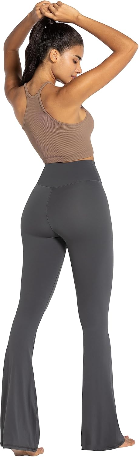 Sunzel Leggings Acampanados, Pantalones de Yoga Cruzados con Control de Abdomen, Cintura Alta y Pierna Ancha