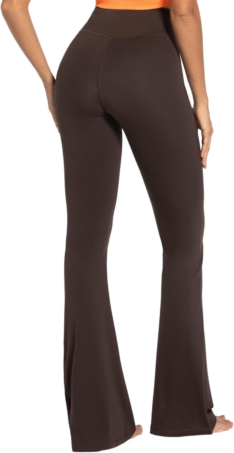 Sunzel Leggings Acampanados, Pantalones de Yoga Cruzados con Control de Abdomen, Cintura Alta y Pierna Ancha