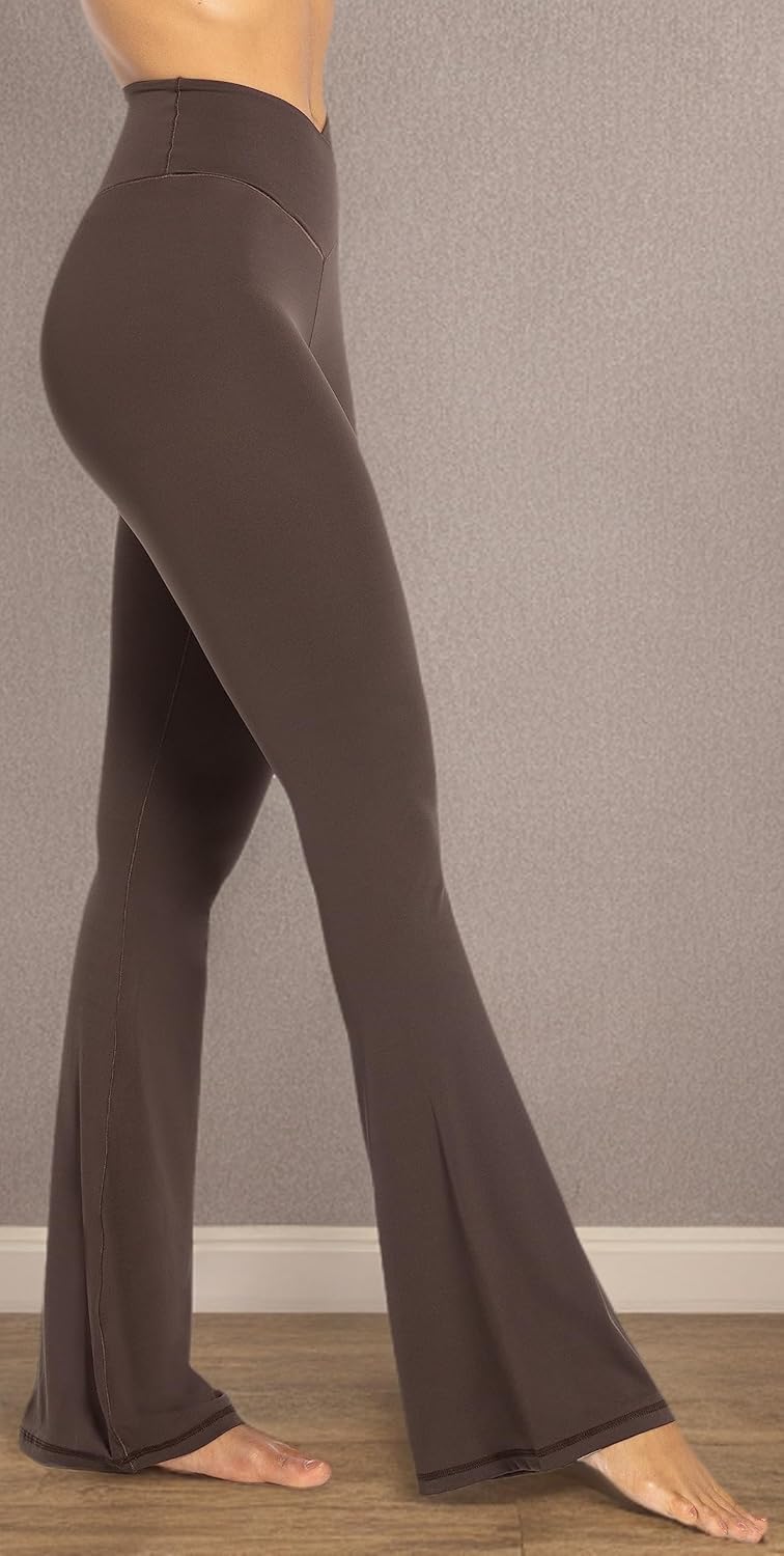 Sunzel Leggings Acampanados, Pantalones de Yoga Cruzados con Control de Abdomen, Cintura Alta y Pierna Ancha