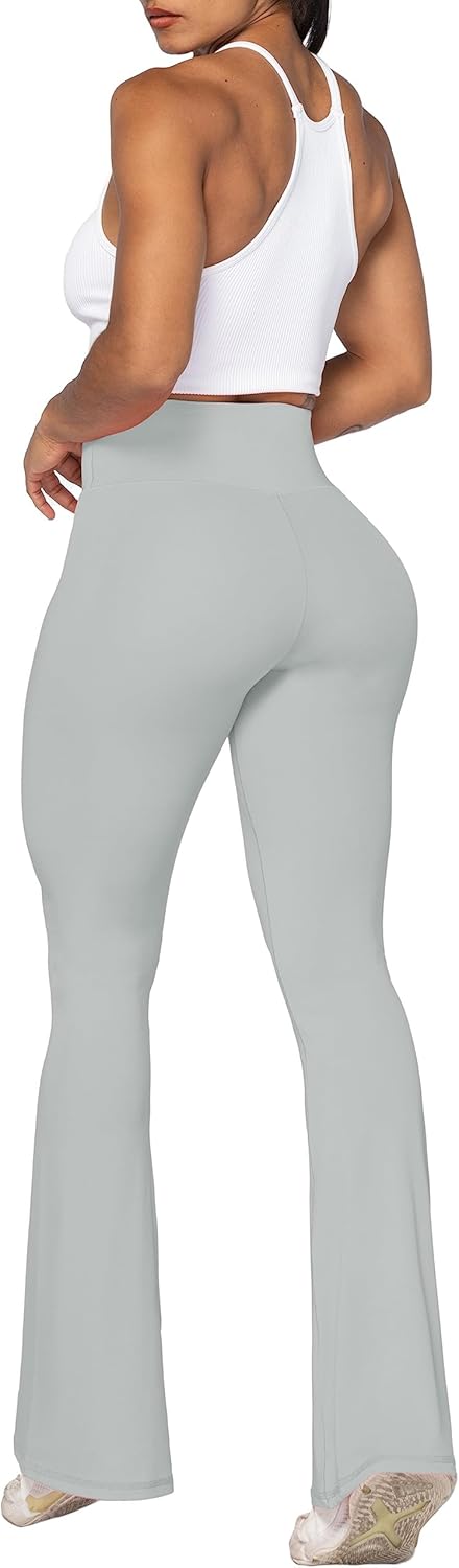 Sunzel Leggings Acampanados, Pantalones de Yoga Cruzados con Control de Abdomen, Cintura Alta y Pierna Ancha