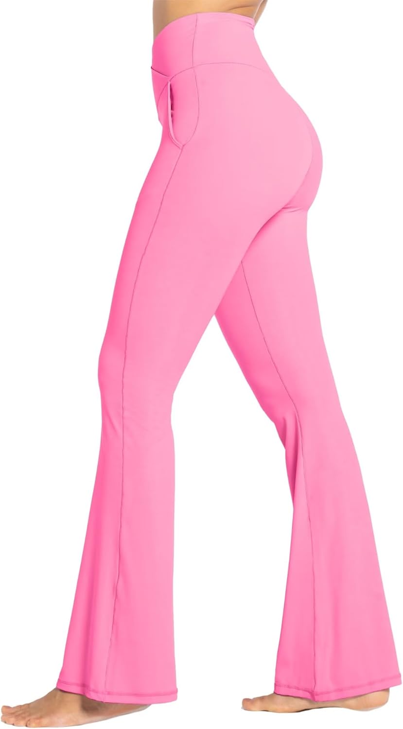 Sunzel Leggings Acampanados, Pantalones de Yoga Cruzados con Control de Abdomen, Cintura Alta y Pierna Ancha