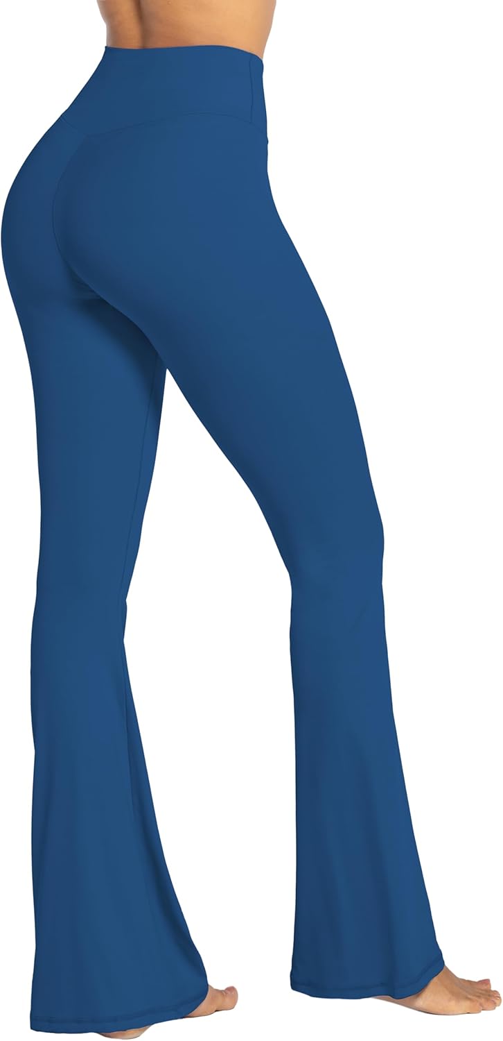 Sunzel Leggings Acampanados, Pantalones de Yoga Cruzados con Control de Abdomen, Cintura Alta y Pierna Ancha