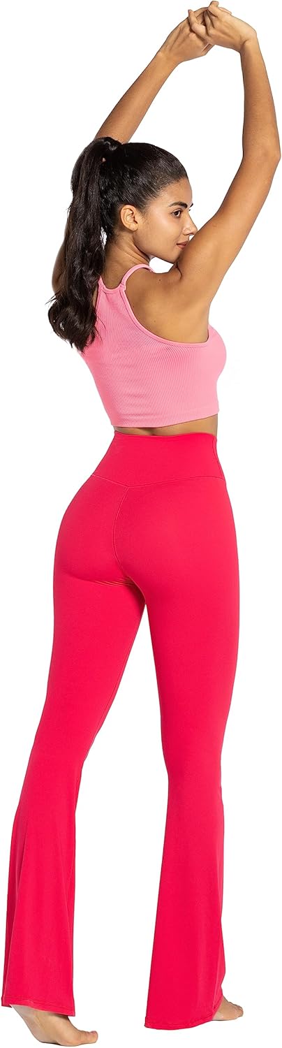Sunzel Leggings Acampanados, Pantalones de Yoga Cruzados con Control de Abdomen, Cintura Alta y Pierna Ancha