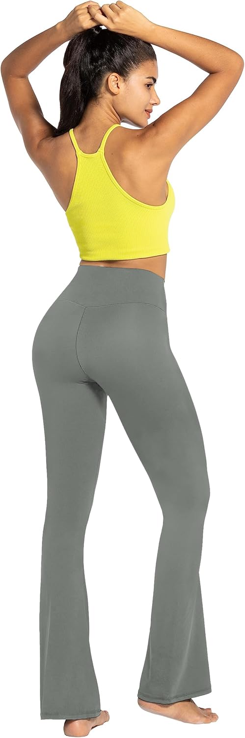 Sunzel Leggings Acampanados, Pantalones de Yoga Cruzados con Control de Abdomen, Cintura Alta y Pierna Ancha