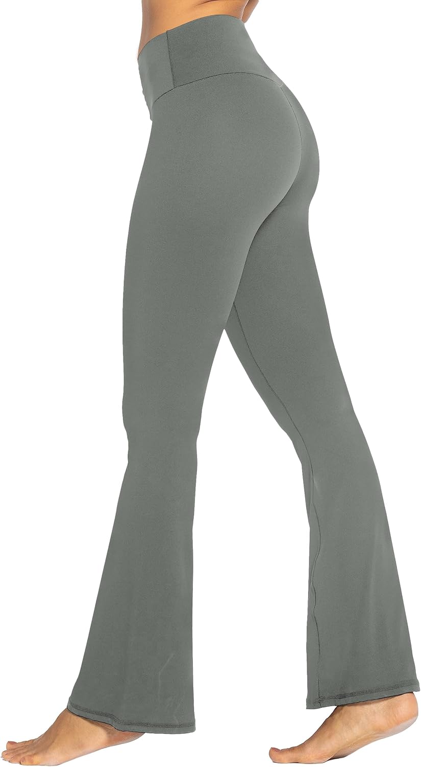 Sunzel Leggings Acampanados, Pantalones de Yoga Cruzados con Control de Abdomen, Cintura Alta y Pierna Ancha