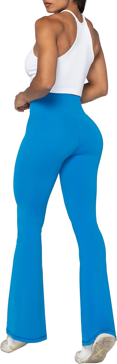 Sunzel Leggings Acampanados, Pantalones de Yoga Cruzados con Control de Abdomen, Cintura Alta y Pierna Ancha