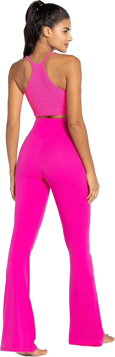 Sunzel Leggings Acampanados, Pantalones de Yoga Cruzados con Control de Abdomen, Cintura Alta y Pierna Ancha
