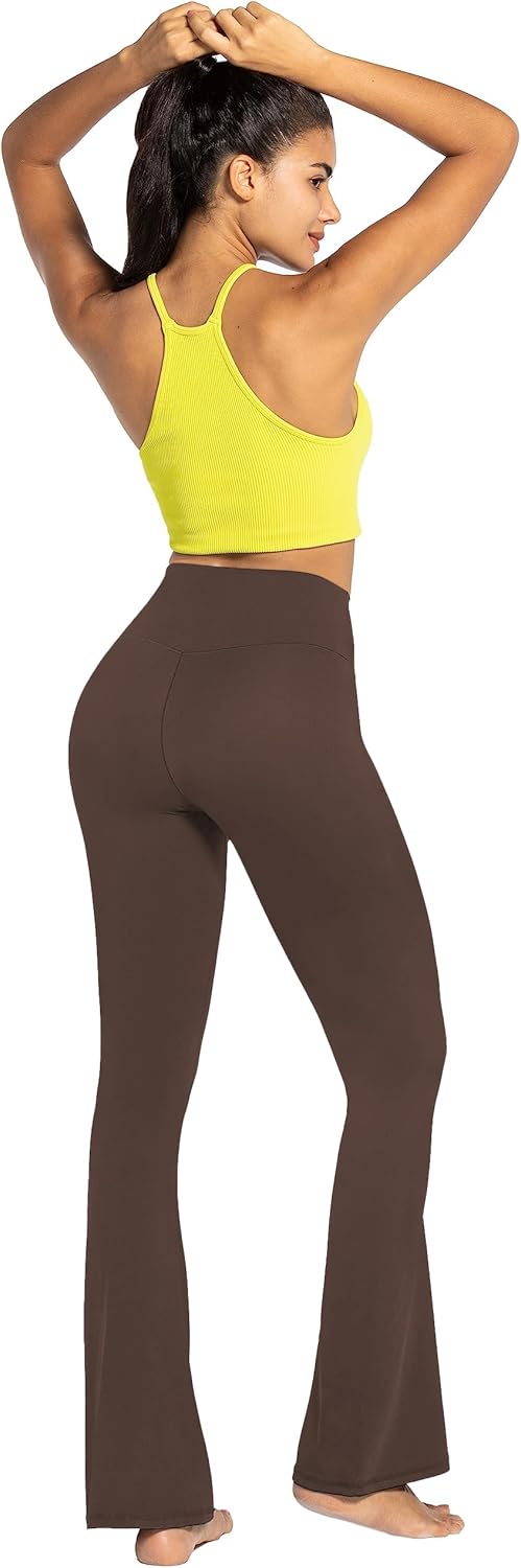 Sunzel Leggings Acampanados, Pantalones de Yoga Cruzados con Control de Abdomen, Cintura Alta y Pierna Ancha