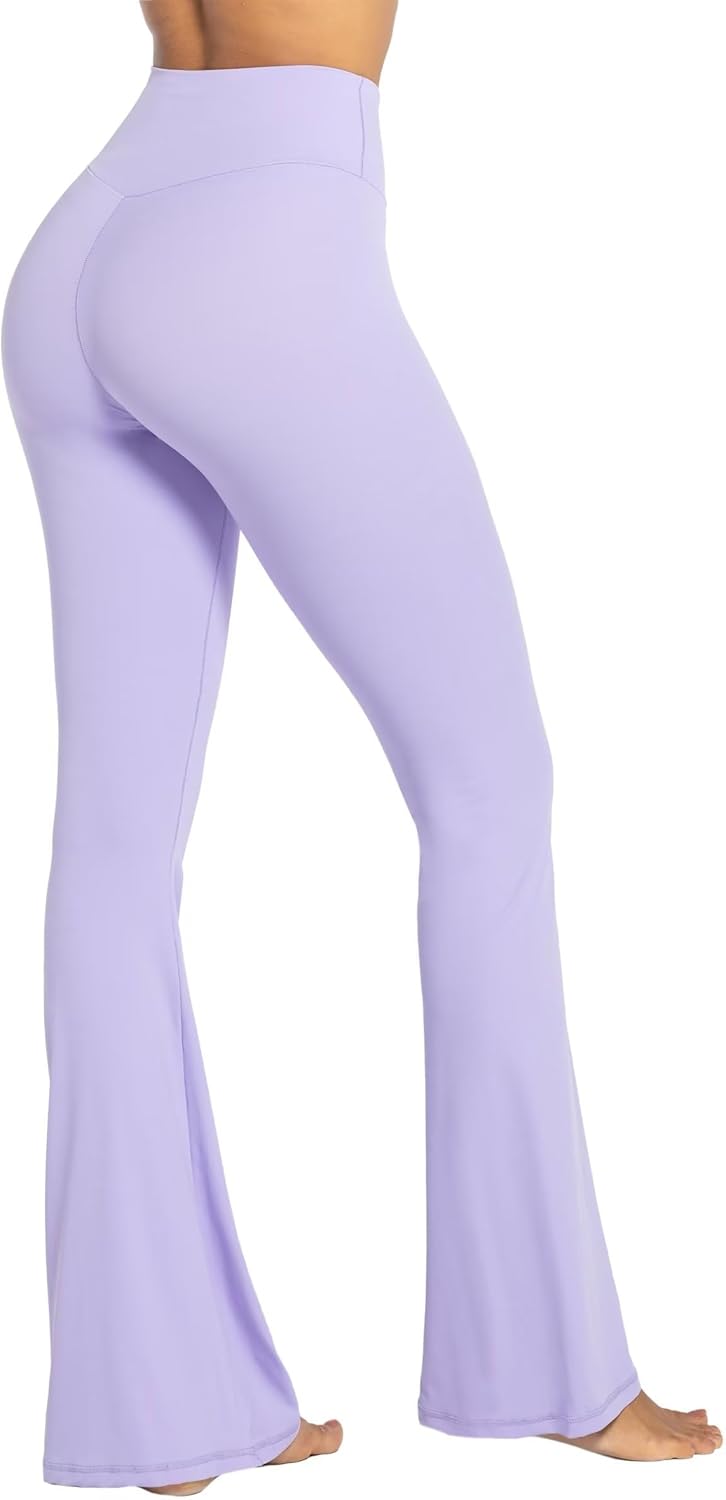 Sunzel Leggings Acampanados, Pantalones de Yoga Cruzados con Control de Abdomen, Cintura Alta y Pierna Ancha