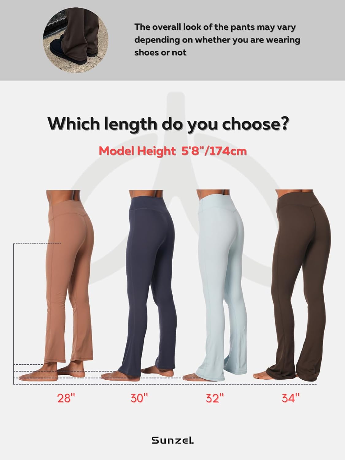 Sunzel Leggings Acampanados, Pantalones de Yoga Cruzados con Control de Abdomen, Cintura Alta y Pierna Ancha